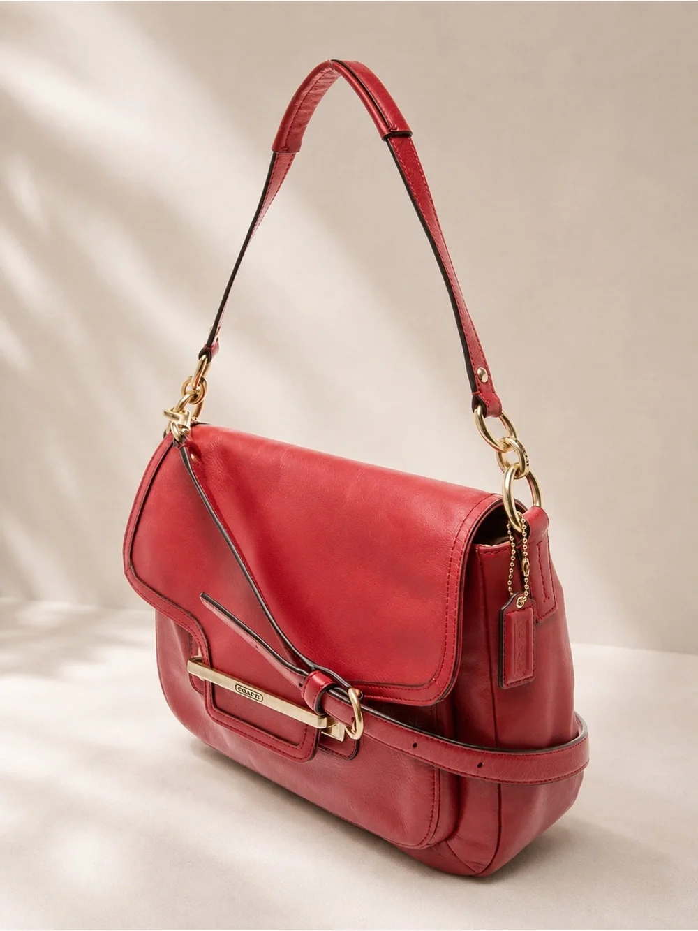 NWT Coach Taylor Red Leather Flap Shoulder Crossbody Convertible Bag